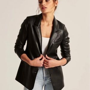 Abercrombie Vegan Leather Blazer